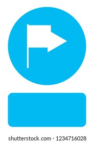An Illustrated Icon Isolated on a Background - Triangular Flag Waving