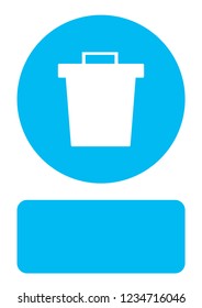 An Illustrated Icon Isolated on a Background - Trash Can