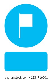 An Illustrated Icon Isolated on a Background - Square Flag