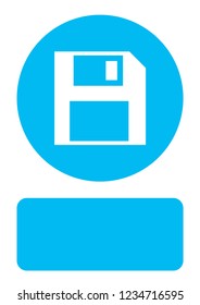 An Illustrated Icon Isolated on a Background - Small Floppy Disk