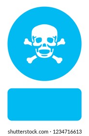 An Illustrated Icon Isolated on a Background - Skull and Cross Bones Filled