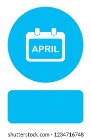 An Illustrated Icon Isolated on a Background - Rounded Calendar Month
