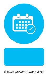 An Illustrated Icon Isolated on a Background - Rounded Calendar Accept