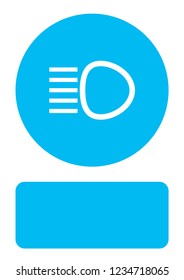 An Illustrated Icon Isolated on a Background - Main Headlights Light