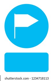 An Illustrated Icon Isolated on a Background - Rectangular Triangle Flag