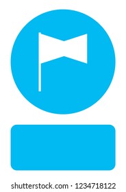 An Illustrated Icon Isolated on a Background - Rectangular Cross Flag