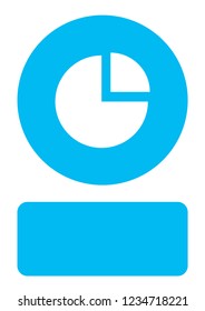 An Illustrated Icon Isolated on a Background - Pie Chart Exploded