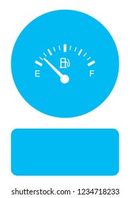 An Illustrated Icon Isolated on a Background - Petrol Gauge Empty