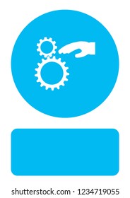 An Illustrated Icon Isolated on a Background - Hand with Cogs