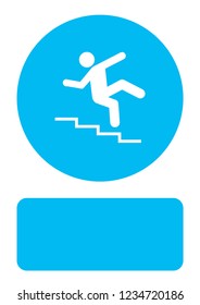 An Illustrated Icon Isolated on a Background - Danger Stairs
