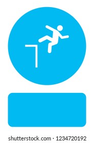 An Illustrated Icon Isolated on a Background - Danger of Falling