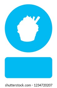 An Illustrated Icon Isolated on a Background - Cupcake with Sprinkles and Flakes
