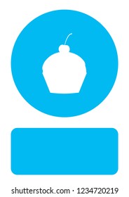 An Illustrated Icon Isolated on a Background - Cupcake with Cherry on Top