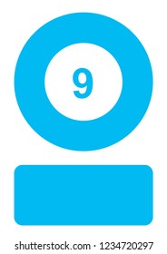 An Illustrated Icon Isolated on a Background - Circle 9 Filled