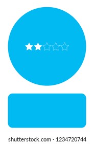 An Illustrated Icon Isolated on a Background - 2 Star Rating