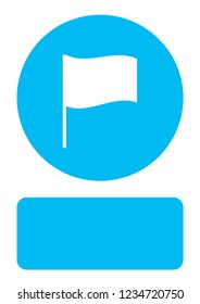 An Illustrated Icon Isolated on a Background - 3D Waving Flag