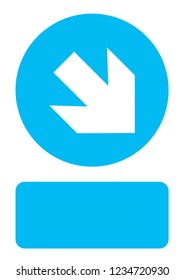 An Illustrated Icon Isolated on a Background - Arrow Down Right