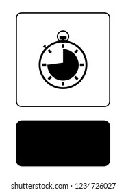 An Illustrated Icon Isolated on a Background - Stopwatch 3 Quarters Complete