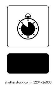An Illustrated Icon Isolated on a Background - Stopwatch 7 Eighths Complete