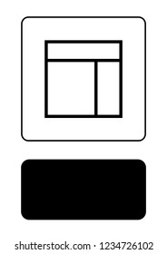 An Illustrated Icon Isolated on a Background - Web Wireframe Split Top and Left