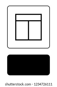 An Illustrated Icon Isolated on a Background - Web Wireframe 3 Way Split Header