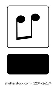 An Illustrated Icon Isolated on a Background - Upside Down Quavers