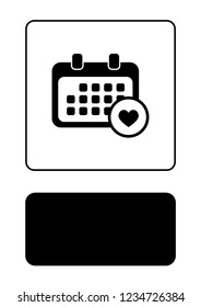 An Illustrated Icon Isolated on a Background - Rounded Calendar Favourite