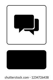 An Illustrated Icon Isolated on a Background - Square Message Bubbles