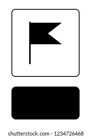 An Illustrated Icon Isolated on a Background - Square Cut Out Flag