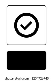 An Illustrated Icon Isolated on a Background - Round Tick