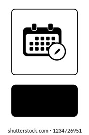 An Illustrated Icon Isolated on a Background - Rounded Calendar Edit
