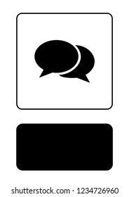 An Illustrated Icon Isolated on a Background - Round Message Bubbles