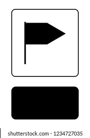 An Illustrated Icon Isolated on a Background - Rectangular Triangle Flag