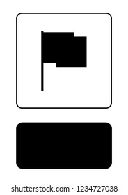 An Illustrated Icon Isolated on a Background - Rectangular Flag Waving