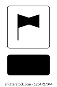 An Illustrated Icon Isolated on a Background - Rectangular Cross Flag