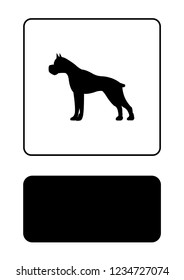 An Illustrated Icon Isolated on a Background - Pitbull Guard Dog