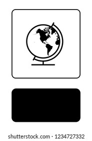 An Illustrated Icon Isolated on a Background - Globe North America South America