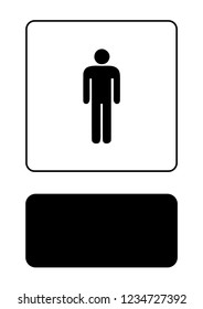 An Illustrated Icon Isolated on a Background - Male Silhouette