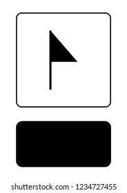 An Illustrated Icon Isolated on a Background - Low Triangular Flag