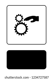 An Illustrated Icon Isolated on a Background - Hand with Cogs
