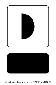An Illustrated Icon Isolated on a Background - First Quarter Moon