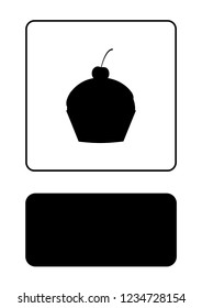 An Illustrated Icon Isolated on a Background - Cupcake with Cherry on Top