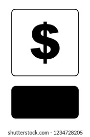 An Illustrated Icon Isolated on a Background - Dollar Sign