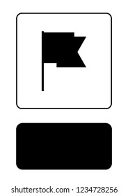An Illustrated Icon Isolated on a Background - Cut Out Flag Waving