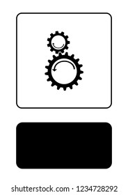 An Illustrated Icon Isolated on a Background - Counter Rotating Cogs