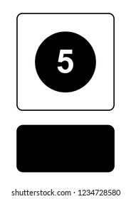 An Illustrated Icon Isolated on a Background - Circle 5 Filled