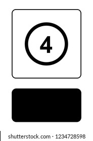 An Illustrated Icon Isolated on a Background - Circle 4 Outline