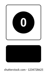 An Illustrated Icon Isolated on a Background - Circle 0 Filled