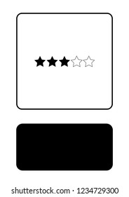 An Illustrated Icon Isolated on a Background - 3 Star Rating