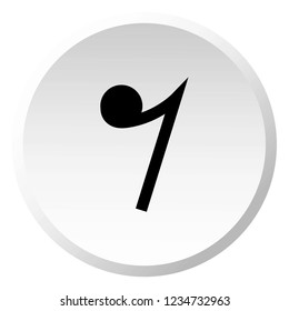 An Illustrated Icon Isolated on a Background - Quaver Rest